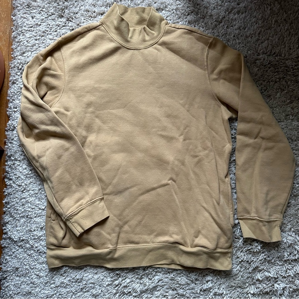 Mustard turtleneck tunic sweatshirt